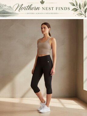 Cotton Stretch High Waist Crop Leggings Yoga Workout Capri